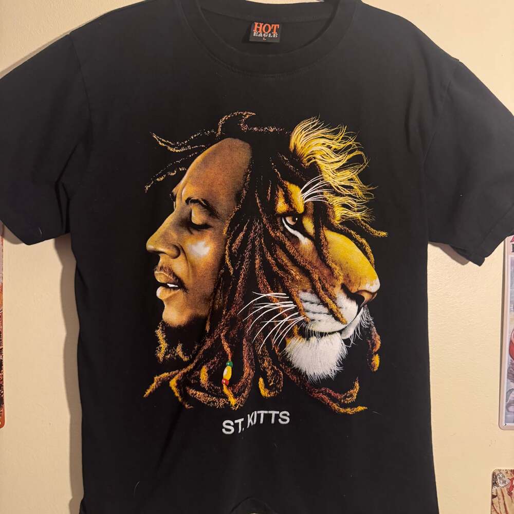 Bob Marley Rap Tee Shirt Double Sided Graphic 90s Size L Large